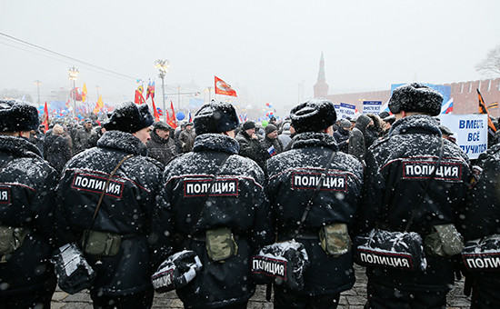 Сотрудники полиции во время митинга в Москве. Март 2016 года


