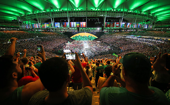Во время церемонии открытия Олимпийских игр в Рио-де-Жанейро


