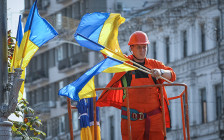 Подготовка к празднованию Дня независимости Украины в Киеве


