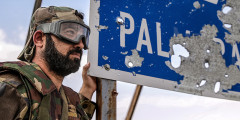 Военнослужащий сирийской армии на позициях под городом Пальмира
