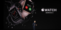 Компания представила обновленные «умные» часы Apple Watch Series 3, главным новшеством которых стала поддержка LTE-модуля. Вместо привычных сим-карт в «умных» часах будет использоваться электронная сим-карта. Также в новой версии «умных» часов обновили процессор, который стал на 70% мощнее по сравнению с предыдущей версией. С 19 сентября будет доступна для загрузки новая версия операционной системы для «умных» часов Apple — Watch OS 4. В ней появится возможность определения аритмии и предупреждения об этом владельца часов.

В продаже Apple Watch Series 3 для стран «первой волны» будут доступны с 22 сентября с LTE-модулем и без него. Цена составит от $399 и $329 соответственно.
