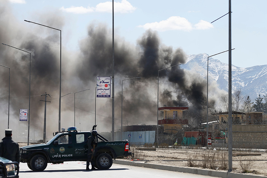 Последствия перестрелки талибов с подразделениями Афганской национальной армии. Кабул, март 2017 года