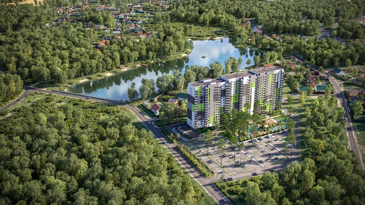 «Расцветай у Академгородка» расположился на берегу озера Каинка, в обрамлении живописного лесного массива