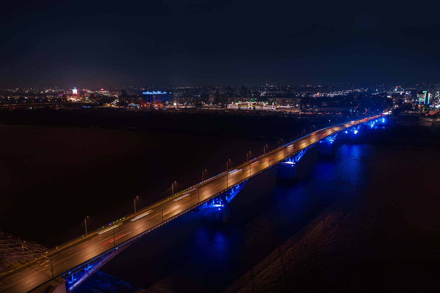 Новая подсветка на Канавинском мосту