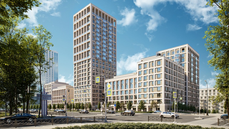 Первый дом квартала расположен вдоль улицы Фрунзе. Приватный двор расположат на стилобате