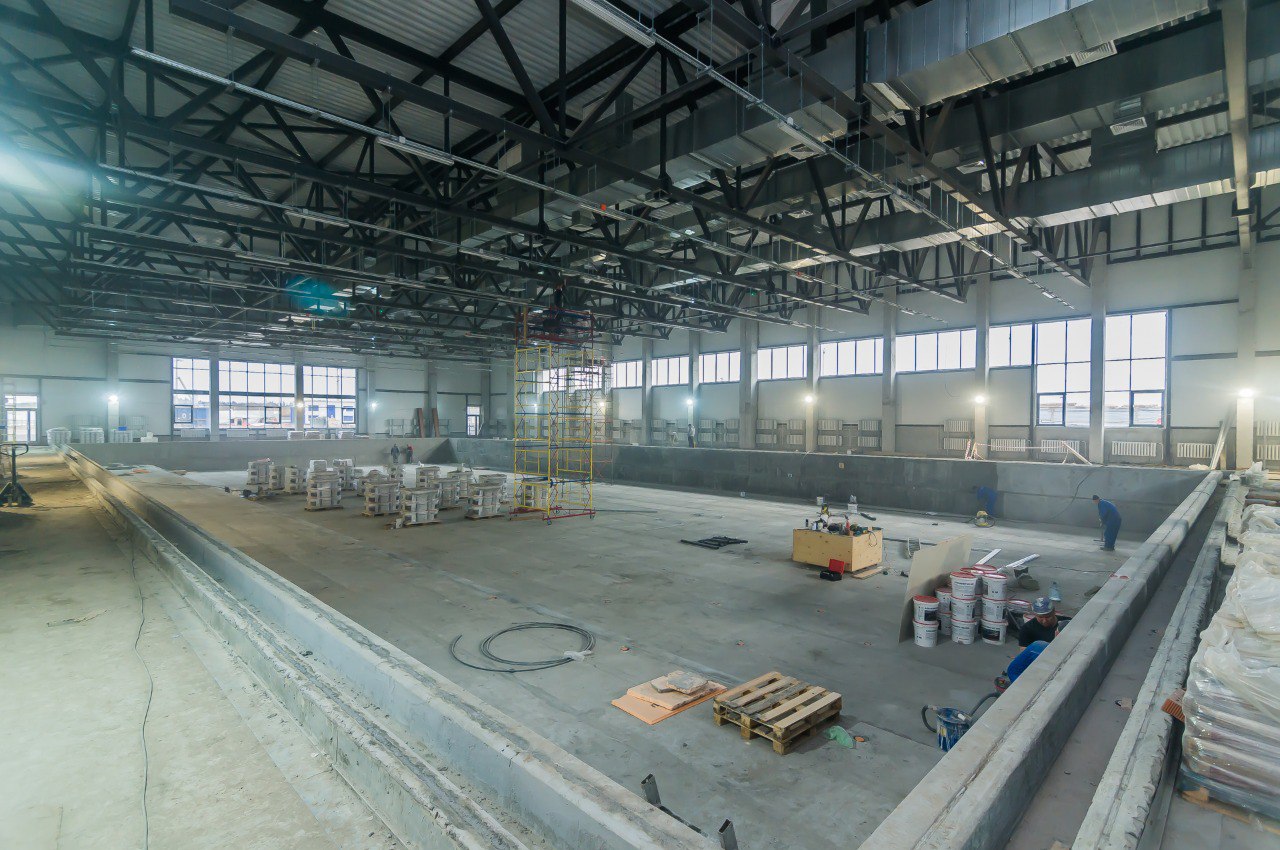 Готовность нового спорткомплекса в микрорайоне Ива-1 в Перми достигла 65%