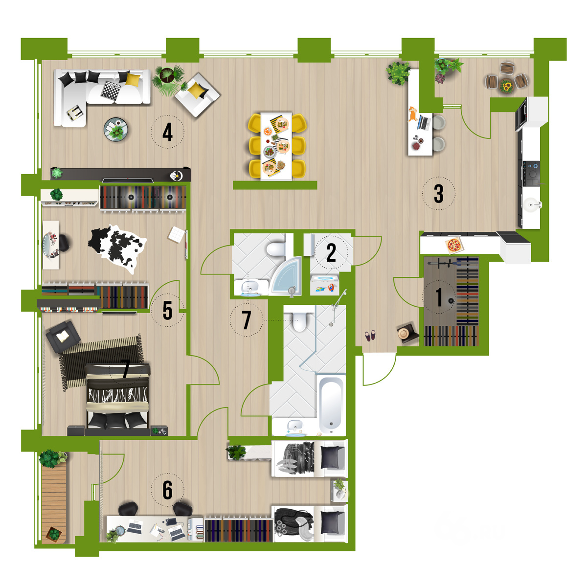 Как жить в квартире со свободной планировкой и трехметровыми потолками