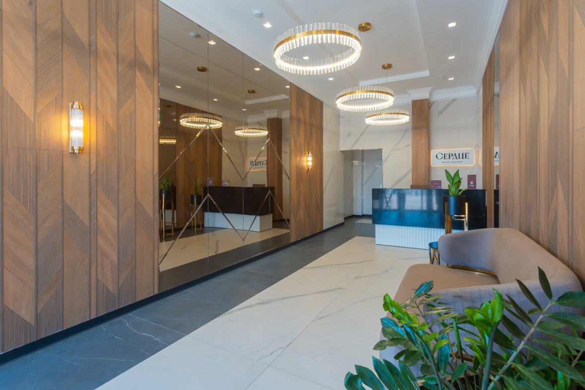 Дизайнерская отделка парадных в жилом комплексе «Сердце»
фото: ГК «ССК»