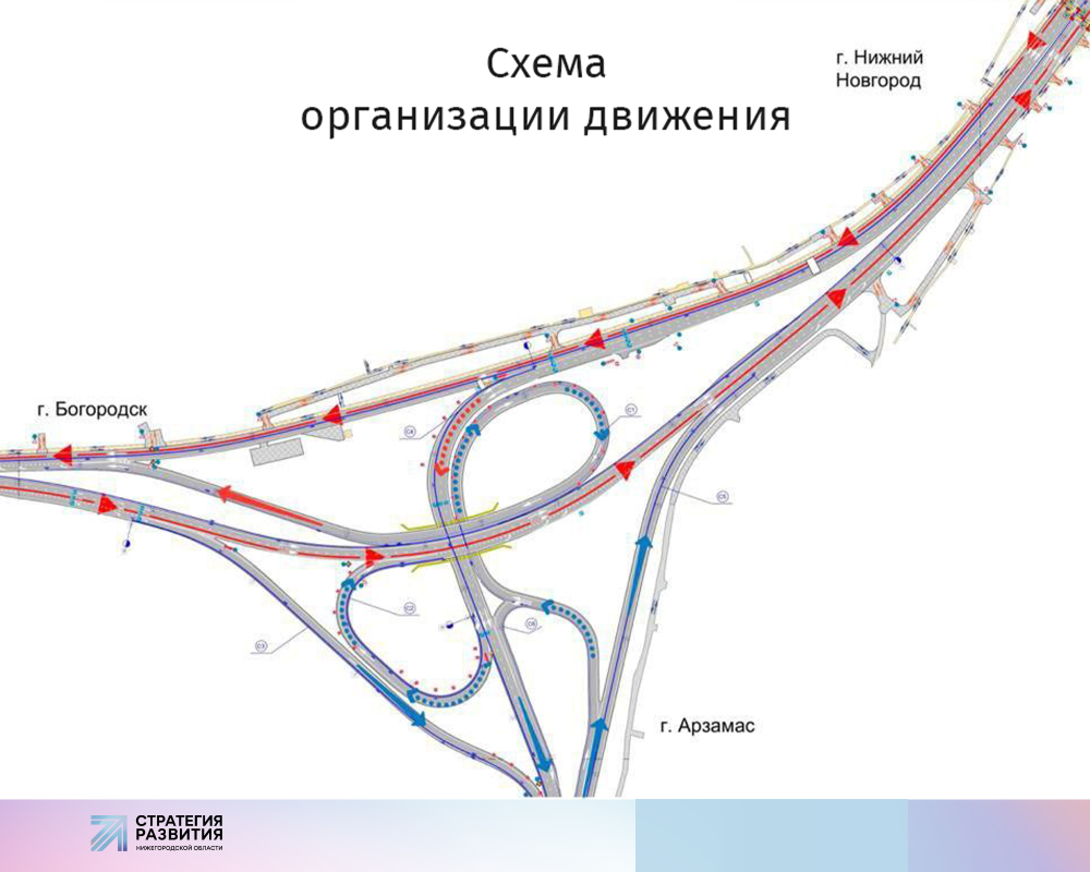 Схема развязки в районе деревни Ольгино