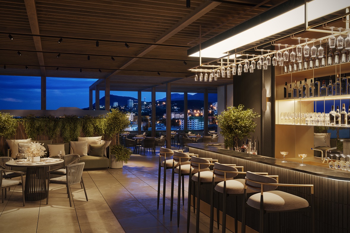 Резидентам доступна видовая терраса с приватным пространством. Можно устроить бизнес-встречу в неформальной обстановке или провести уютный вечер с друзьями
фото: ООО «СЗ Алчак»