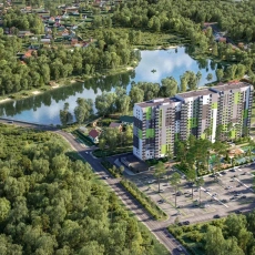 «Расцветай у Академгородка» расположился на берегу озера Каинка, в обрамлении живописного лесного массива