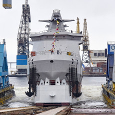 Cпуск на воду патрульного корабля ледового класса «Николай Зубов» на заводе «Адмиралтейские верфи»