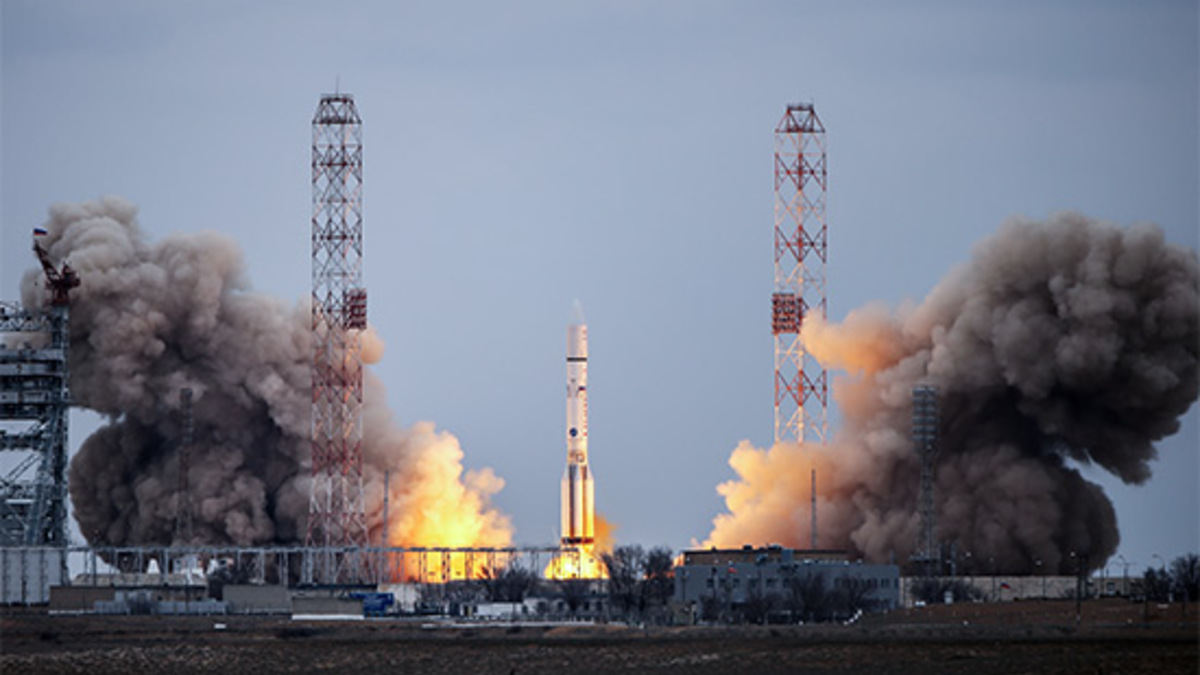 Запуск ракеты-носителя &laquo;Протон-М&raquo; со&nbsp;стартовой площадки космодрома Байконур. 2016 год


