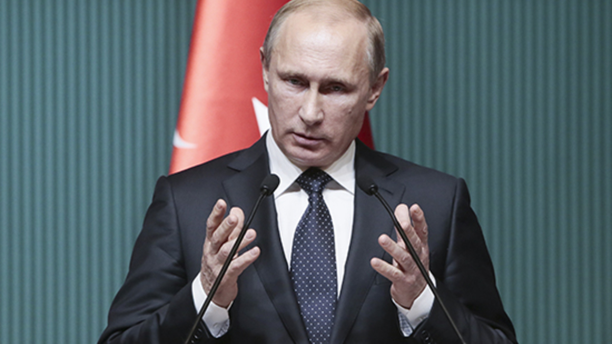 Президент России Владимир Путин во время совместной пресс-конференции с президентом Турции Реджепом Тайипом Эрдоганом
