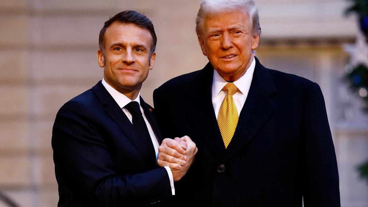 Эманнюэль Макрон и Дональд Трамп