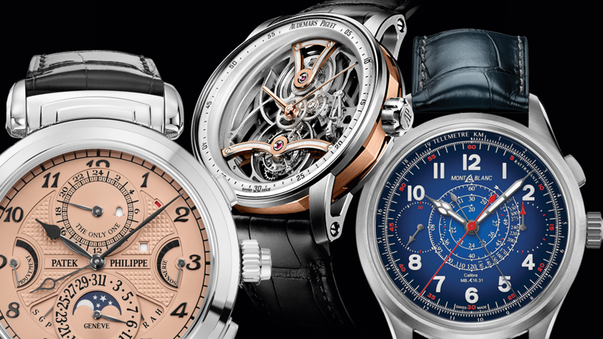 Grandmaster Chime, Patek Philippe; Code 11.59, Audemars Piguet; 1858 Split Second Chronograph, Montblanc