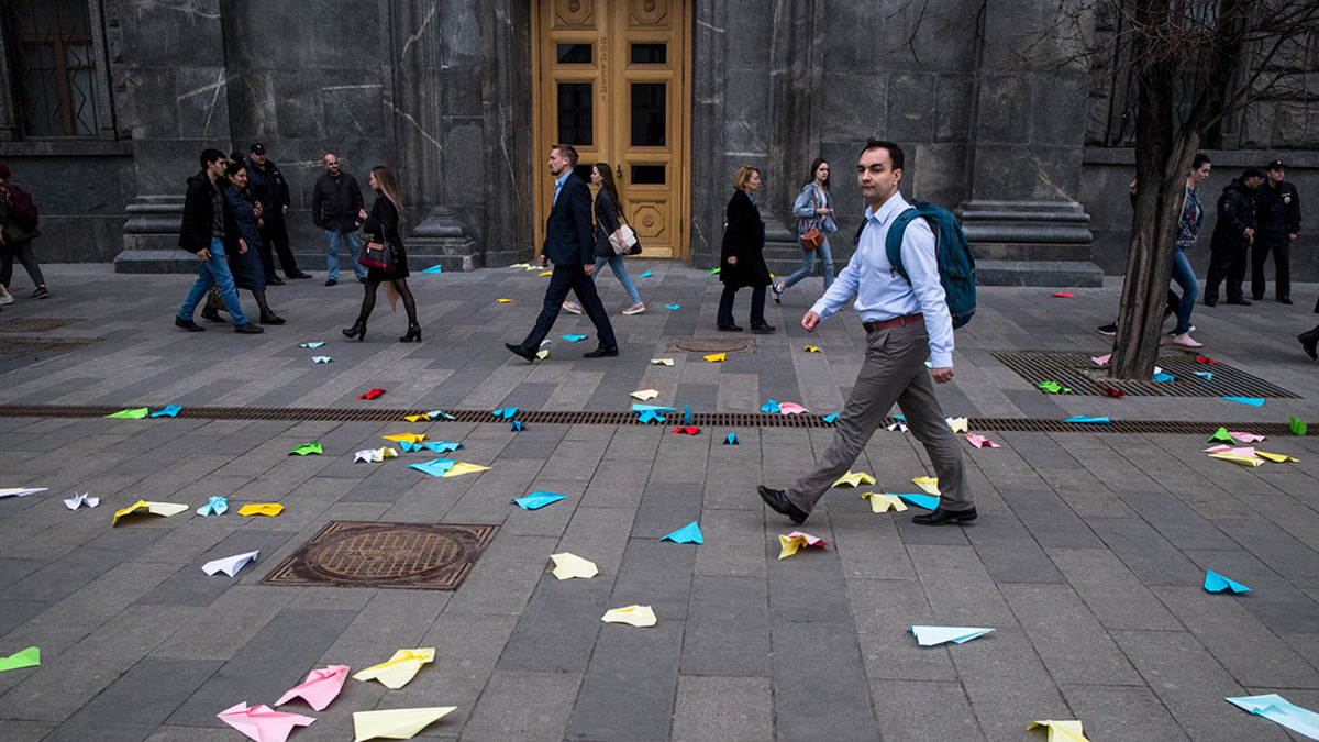 Акция против блокировки Telegram в Москве