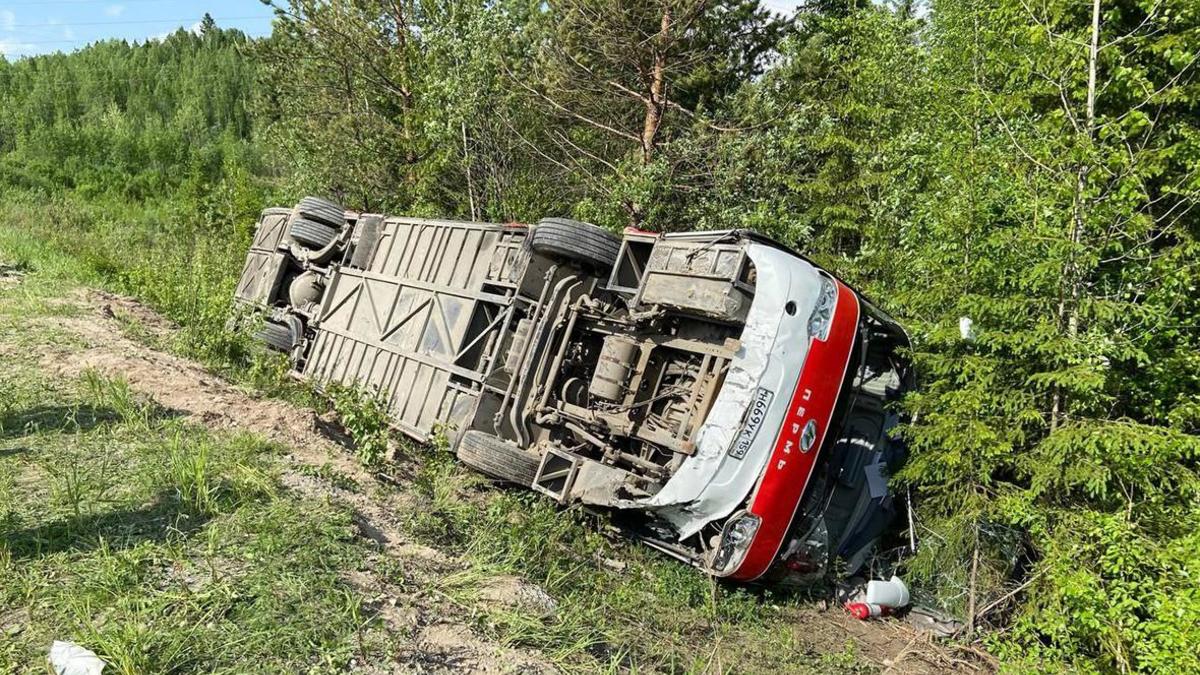 На трассе Пермь — Березники автобус с пассажирами съехал в кювет — РБК