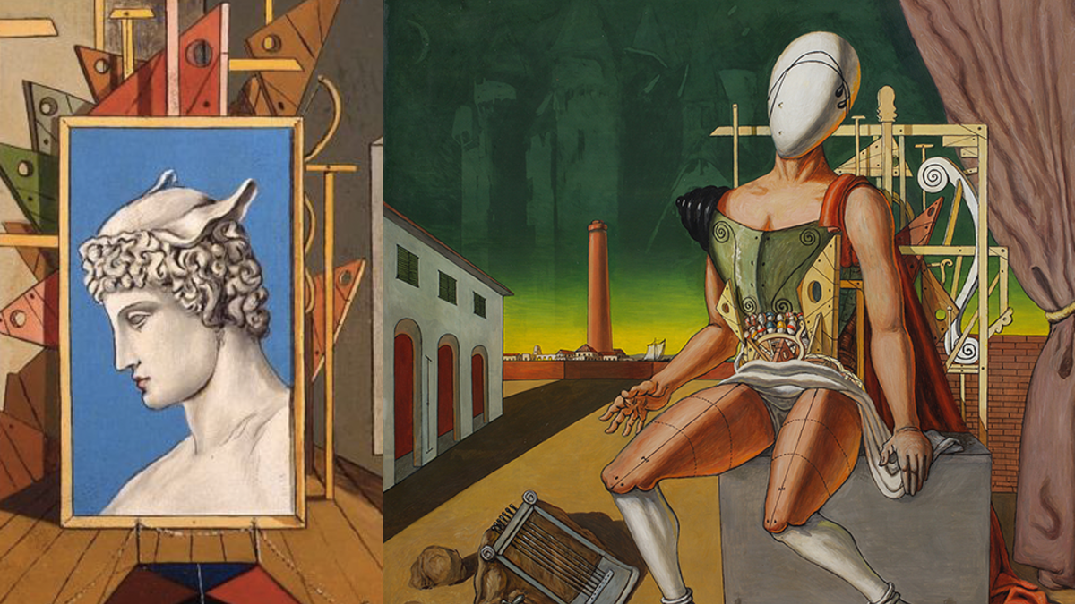 Фрагменты картин &laquo;Внутренняя метафизика с головой Меркурия&raquo;, 1969 и &laquo;Орфей &ndash; уставший трубадур&raquo;, 1970
