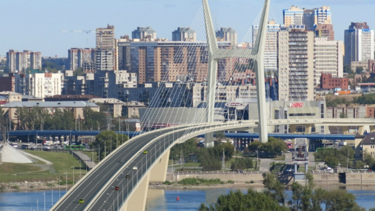 Проект четвёртого моста через Обь в Новосибирске, выполненный инженерной группой «Стройпроект» из Санкт-Петербурга.