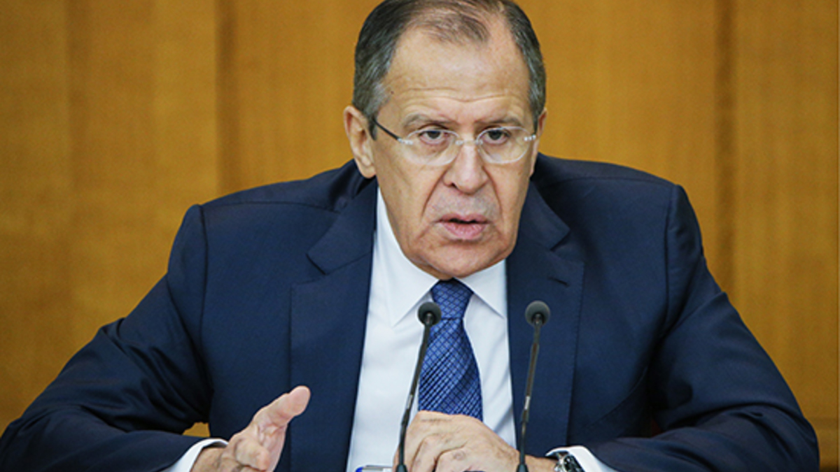 Министр иностранных дел РФ Сергей Лавров на большой итоговой пресс-конференции, посвященной подведению внешнеполитических итогов 2015 года