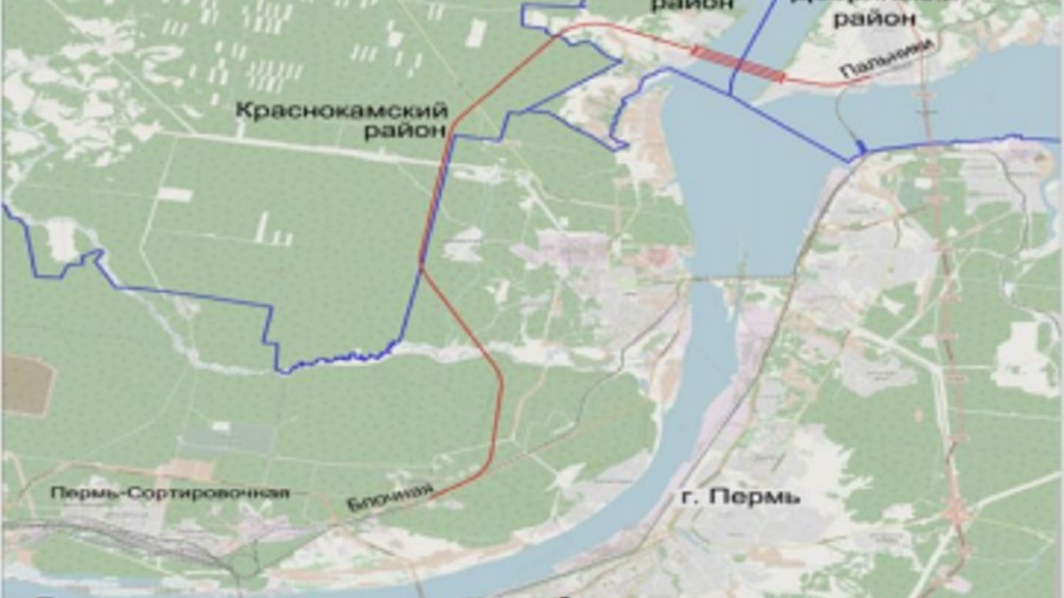 Схема железнодорожного Северного обхода Перми