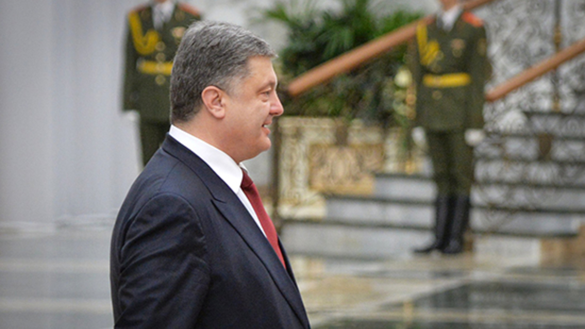 Президент Украины Петр Порошенко во Дворце независимости в Минске