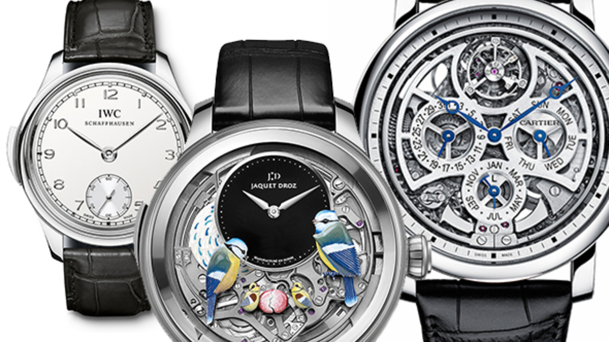 Фото: пресс-материалы Grande Complication, Audemars Piguet, Cartier, Girard-Perregaux, IWC, Jaeger-LeCoultre, Jaquet Droz, A.Lange & Sohne, Louis Vuitton, Parmigiani Fleurier, Patek Philippe, Vacheron Constantin