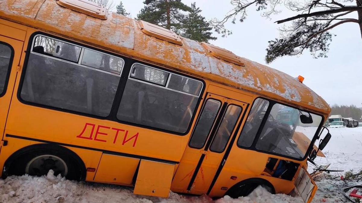 В Псковской области автобус с детьми столкнулся с грузовиком — РБК