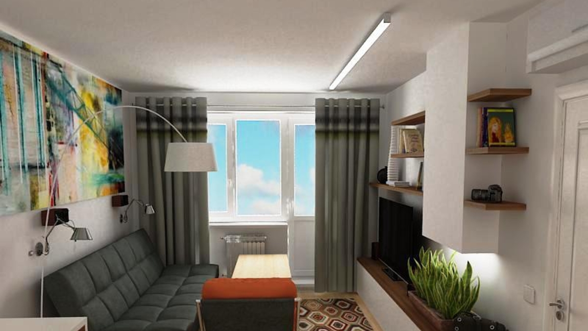 Дизайн однокомнатной квартиры 43 кв м с кухней гостиной