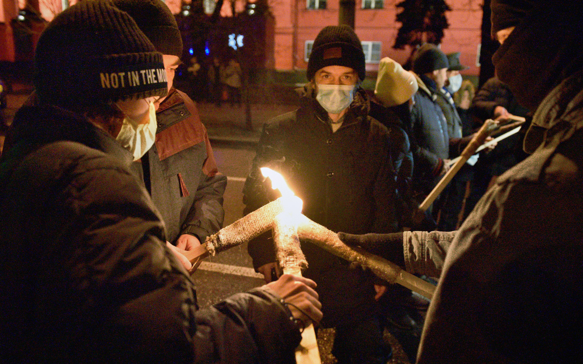 В Киеве прошло факельное шествие в честь дня рождения Степана Бандеры