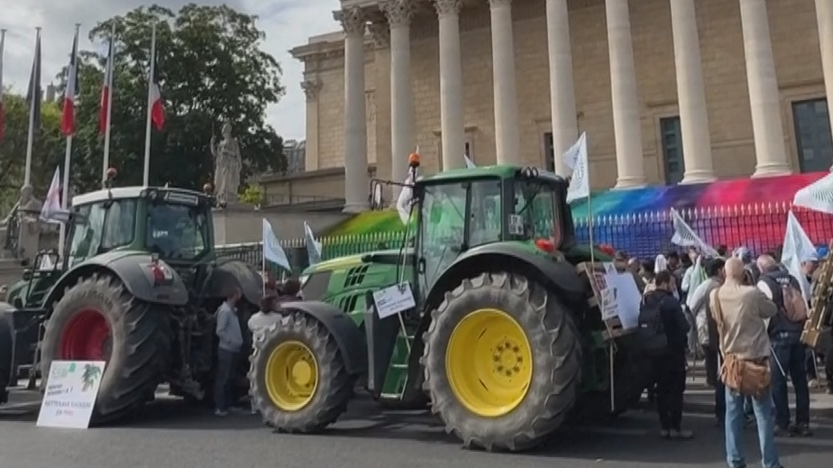 У здания парламента в Париже фермеры устроили протест на тракторах. Видео
