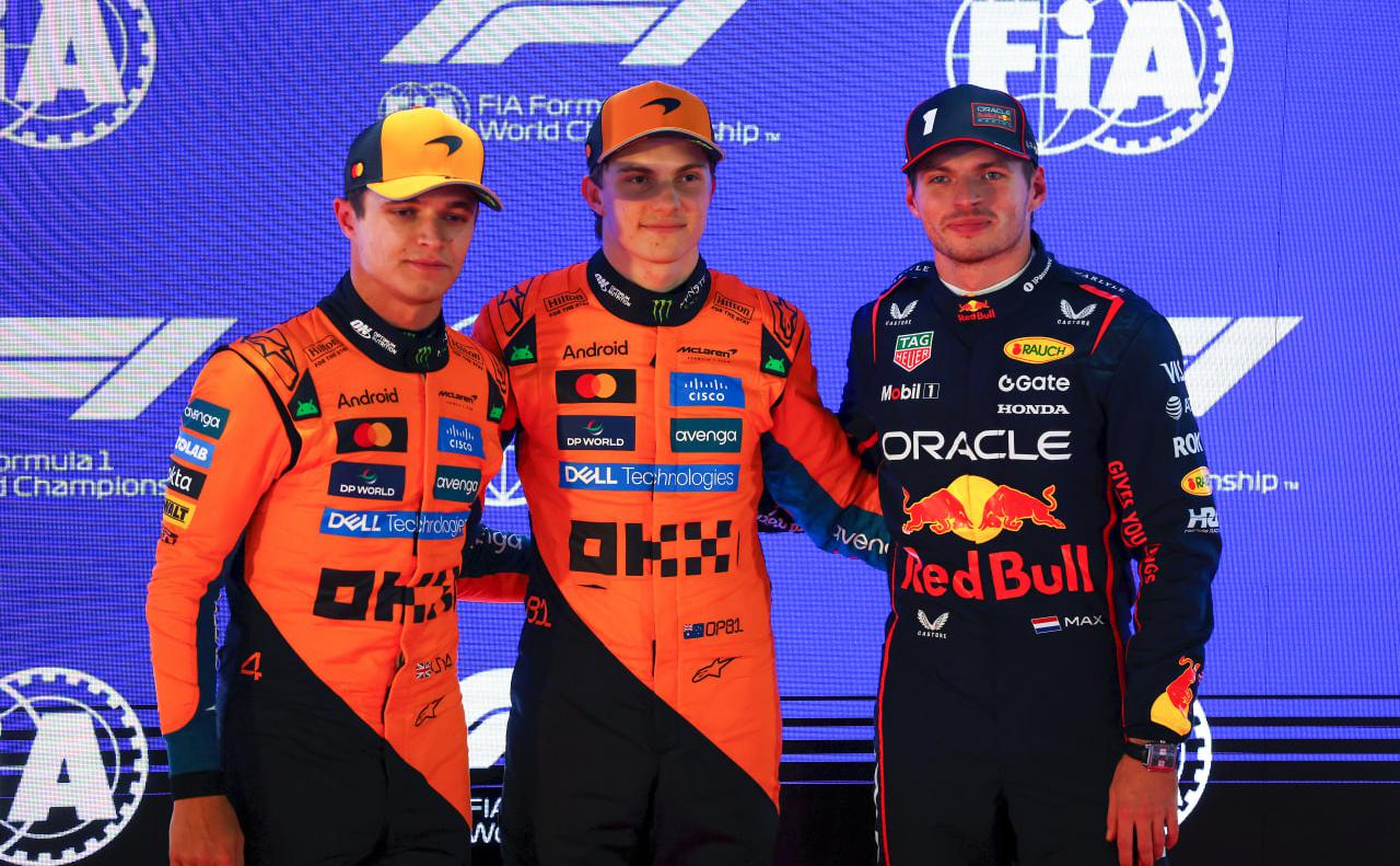 Ландо Норрис, Оскар Пиастри и Макс Ферстаппен