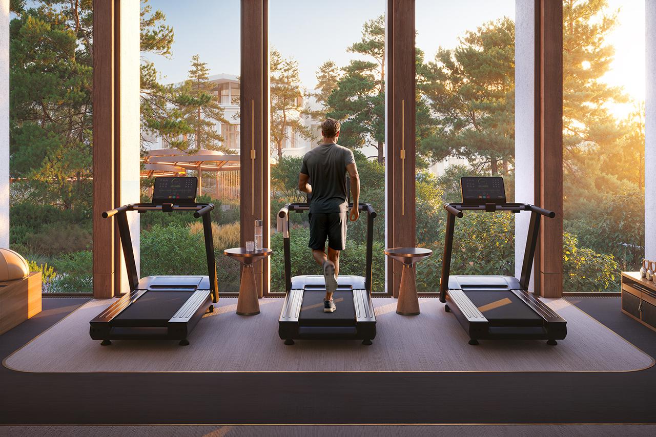 В клубном квартале «Фрунзенская набережная» есть свой парк площадью 3,1 га с детскими и спортивными площадками, 25-метровый бассейн со спа-пространством и залами для тренировок