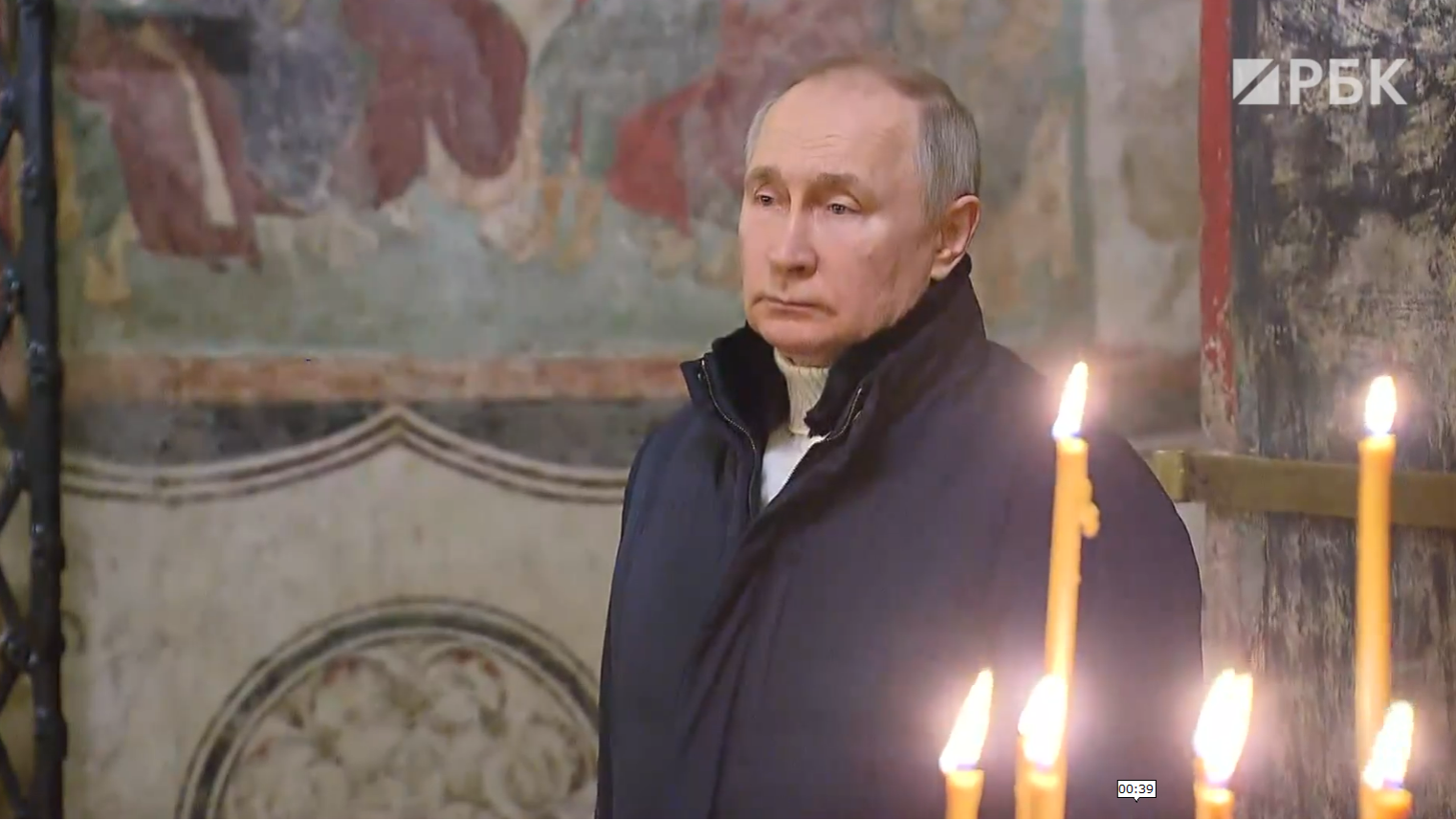 Путин прибыл в Благовещенский собор Московского Кремля на Рождество