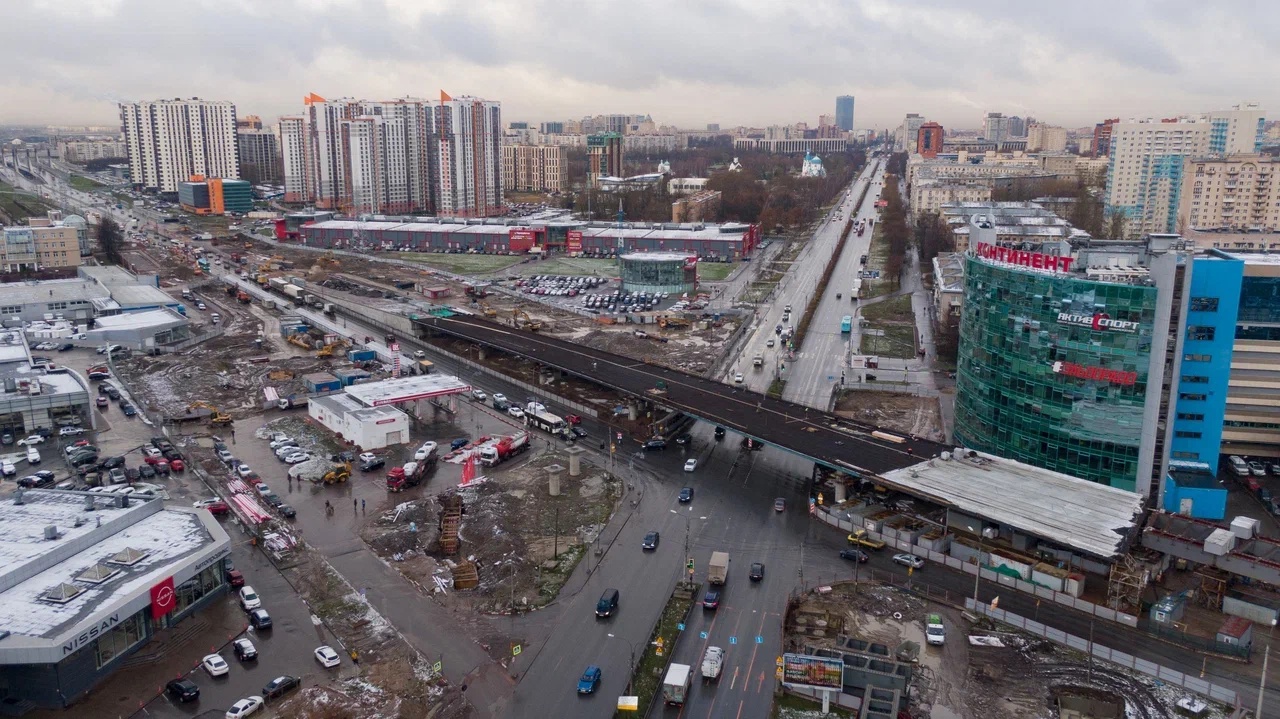 Строительство транспортной развязки на пересечении Московского шоссе с Дунайским проспектом