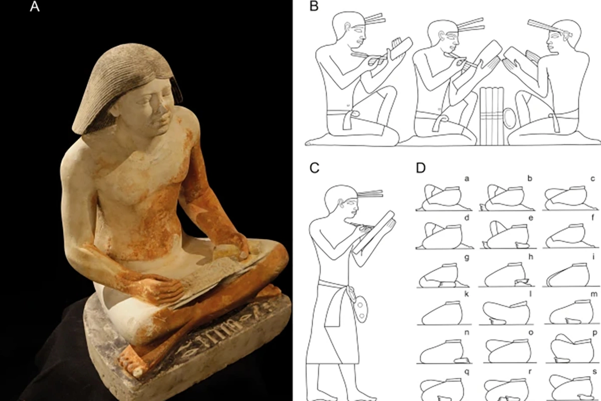 Статуэтка древнеегипетского писца и описание поз, в которых работали представители этой профессии