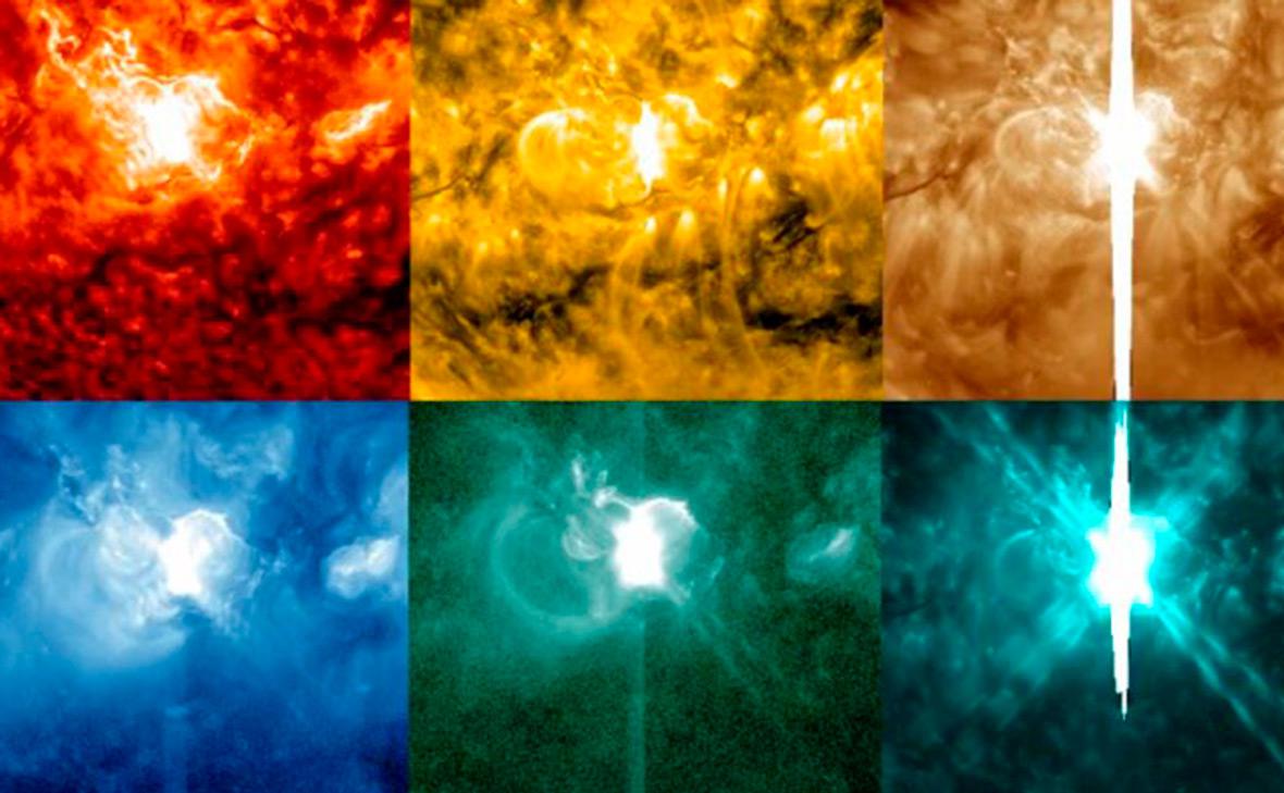 Вспышка X7.1&nbsp;в разных спектральных диапазонах