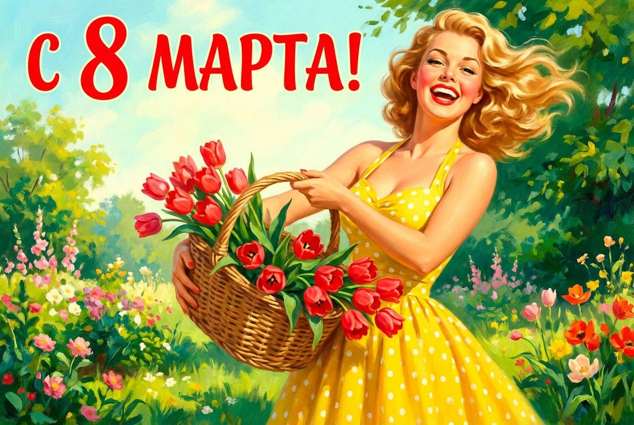 Открытки на 8 Марта: 20 вариантов для поздравления близких и знакомых