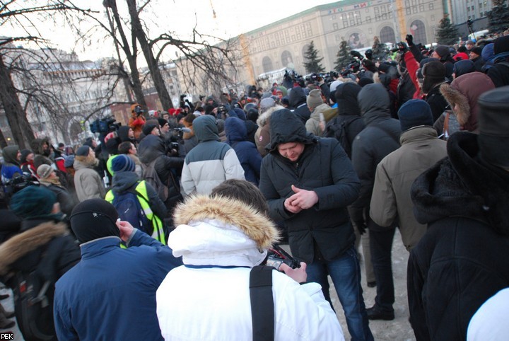 Несанкционированная акция оппозиции на Лубянской площади в Москве