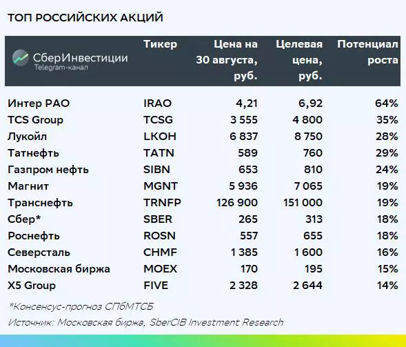 <p>Топ российских акций SberCIB</p>