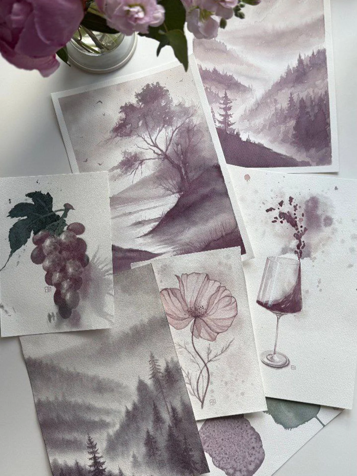 Рисование вином очень похоже на акварельную живопись