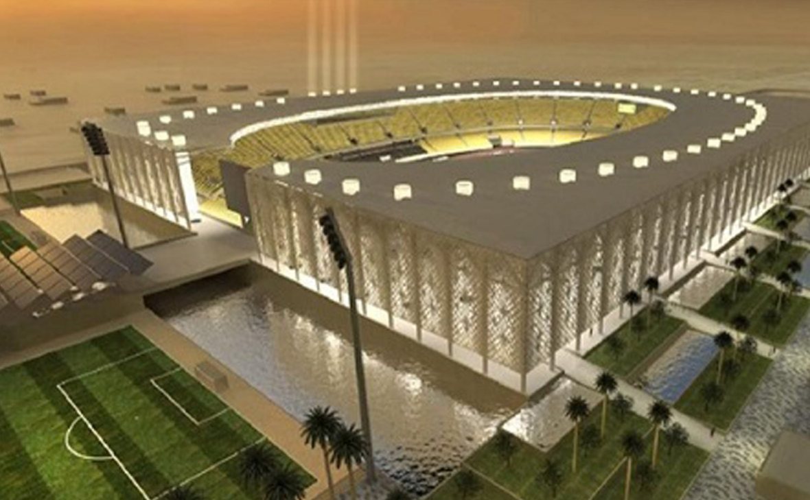 Najaf Stadium (Эн-Наджаф, Ирак). Вместимость 30 000 зрителей, сроки строительства &mdash; 22 мая 2012г. &mdash; 2018г., стоимость строительства &mdash; $90 млн.
