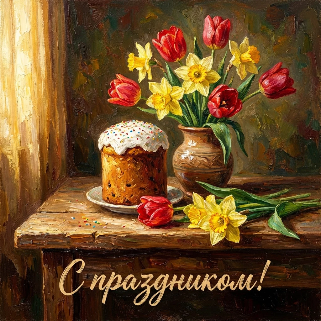 Открытки с Пасхой-2026 для родных и близких