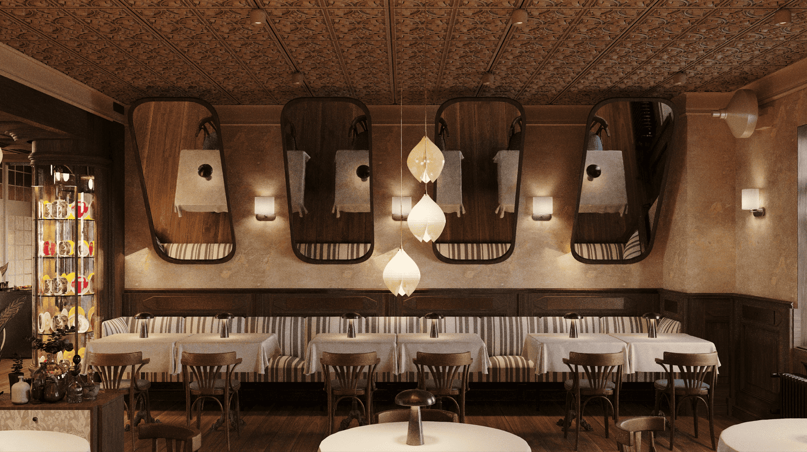 Третий зал ресторана&nbsp;&laquo;Жерарня&raquo;&nbsp;(Фото: предоставлено &laquo;Жан Хуан Лу&raquo; / Архитекторы &mdash; Pergaev Bureau)