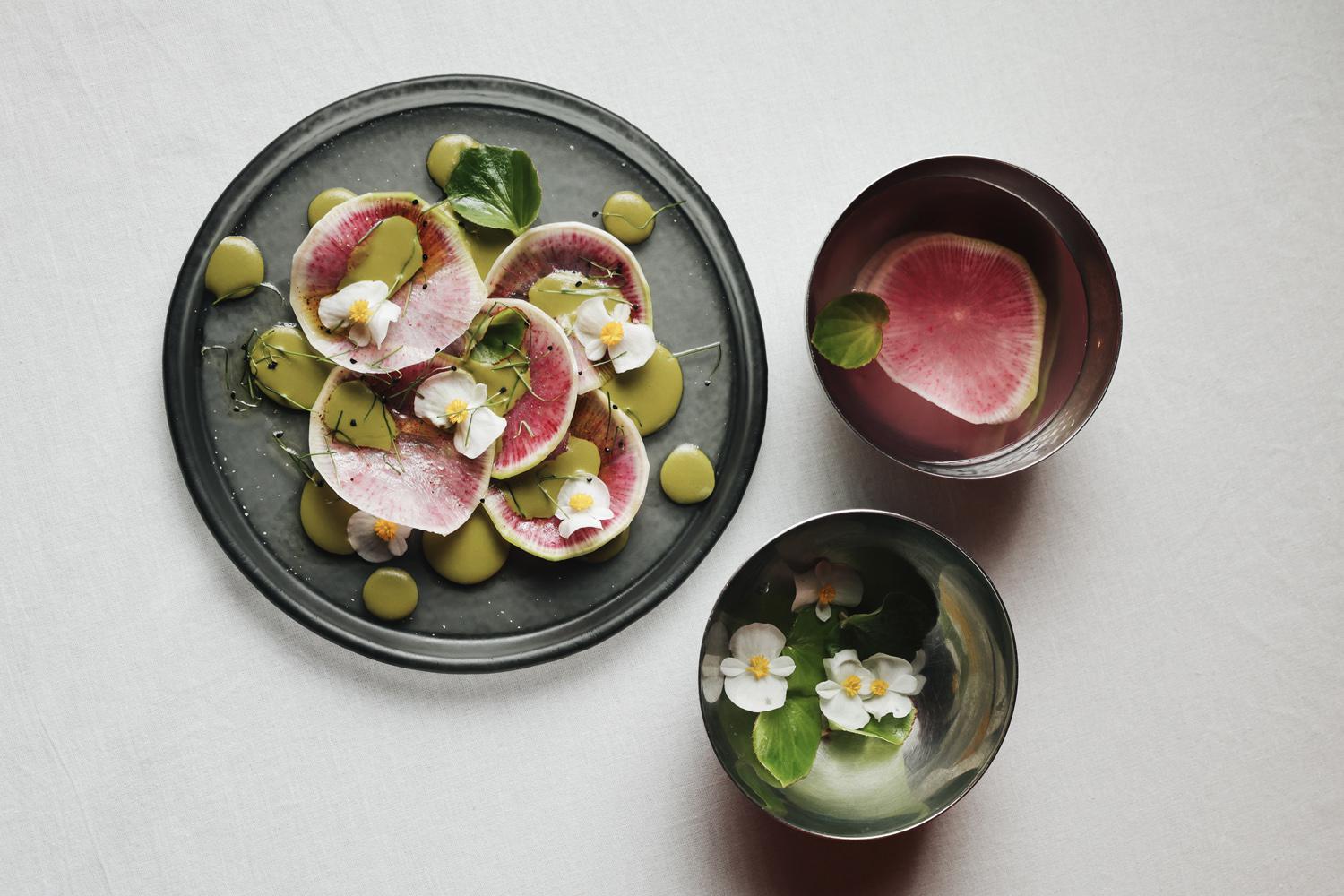 Карпаччо из арбузной редьки 