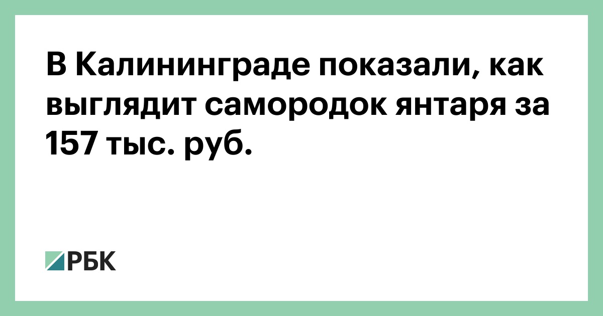 В Калининграде показали, как выглядит самородок янтаря за 157 тыс. руб.