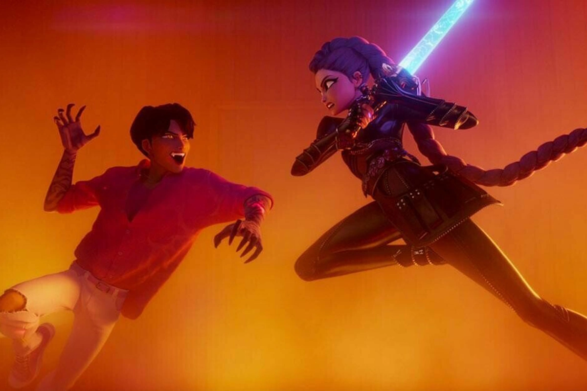 Кадр из анимационного фильма «Кей-поп-охотницы на демонов»