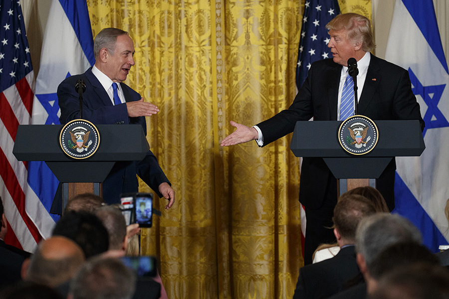 Биньямин Нетаньяху и Дональд Трамп. 15 февраля 2017 года


