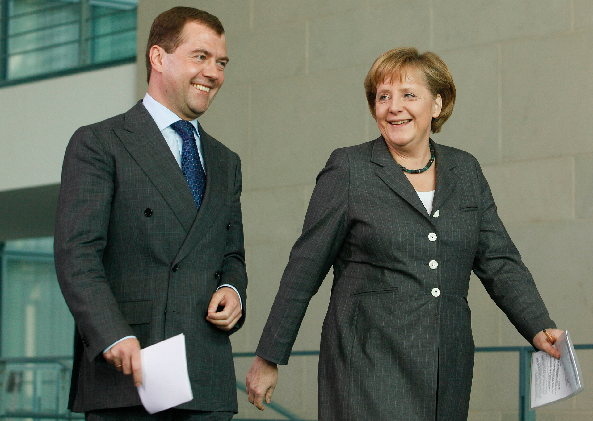 Дмитрий Медведев на встрече с Ангелой Меркель в Берлине, 2009&nbsp;
